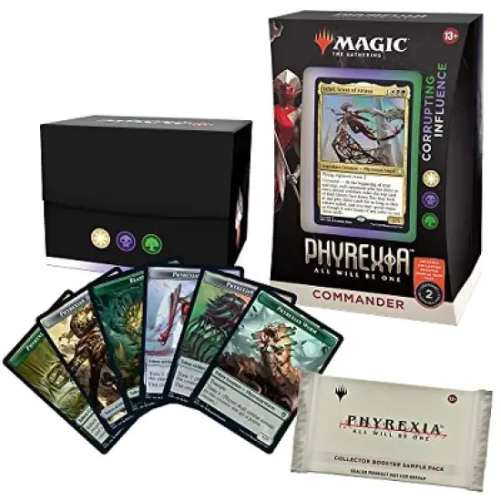 Magic The Gathering Magic: The Gathering Phyrexia: All Will Be One Commander Deck Corrupting Influence + Collector Booster Sample Pack image {1}