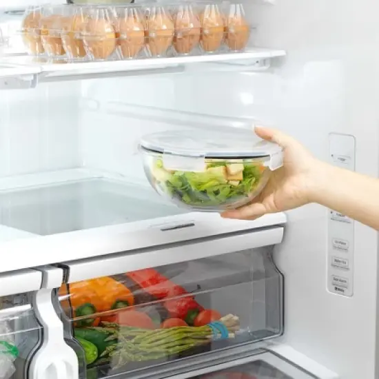 JoyFul Glass Mixing Bowl Set with Airtight Lids - Set of 5 - Black image {5}