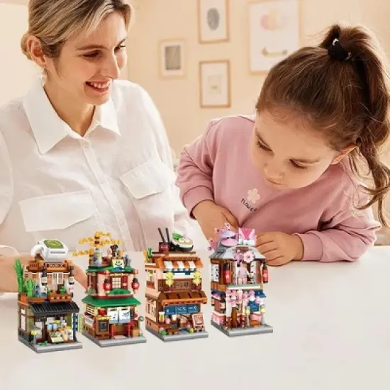 TopComfy Baby and Toddler Learning Toy Japanese Street View Mini Building Block Set with Creative Play for Home, Multicolored, 11.81"*7.87"*3.14" image {3}