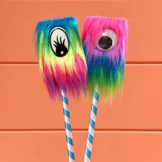 Wrapables Fluffy Rainbow Monster Pens (Set of 5) image {7}
