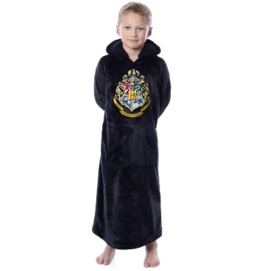 Harry Potter Hogwarts Costume Kids Wearable Blanket Pullover Robe Black image {1}