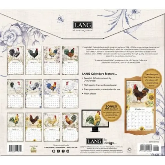 Lang 2024 Wall Calendar 24"x12" Proud Rooster image {2}