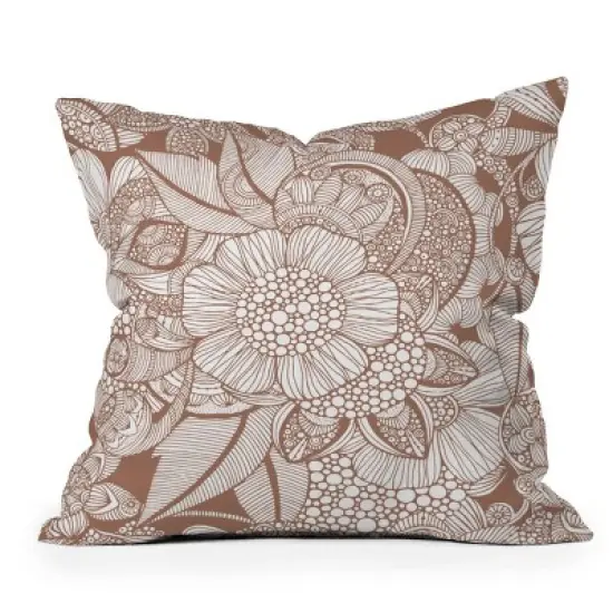 16"x16" Deny Designs Valentina Ramos Rachel Mocha Square Outdoor Throw Pillow White image {4}
