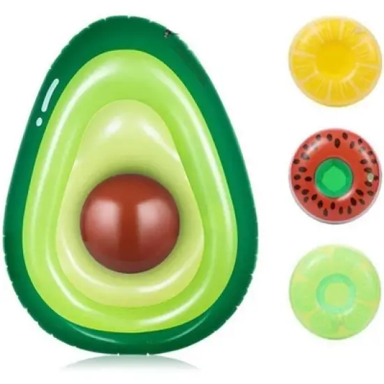 Acekool Giant Inflatable Avocado Pool Float, Fun Raft for Kids & Adults, 3 Drink Holders, Outdoor Floating Lounge for Pool Parties image {7}