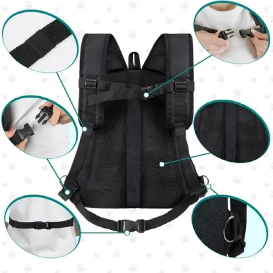 PetAmi Dog Front Carrier Backpack, Adjustable Pet Cat Puppy Chest Carrying Bag, Ventilated Hiking Camping Travel image {4}