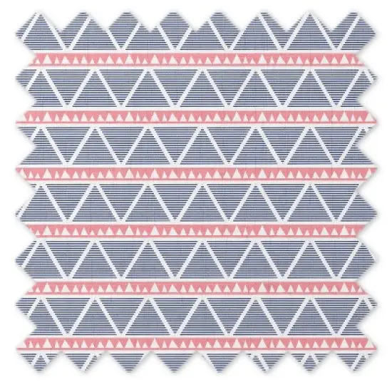 Bacati - Emma Coral/Navy Large Triangles Quilted Muslin Changing Pad Cover image {8}