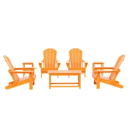 WestinTrends 7 Piece Set Outdoor Folding Adirondack Chairs with Coffee Table Side Table image {17}