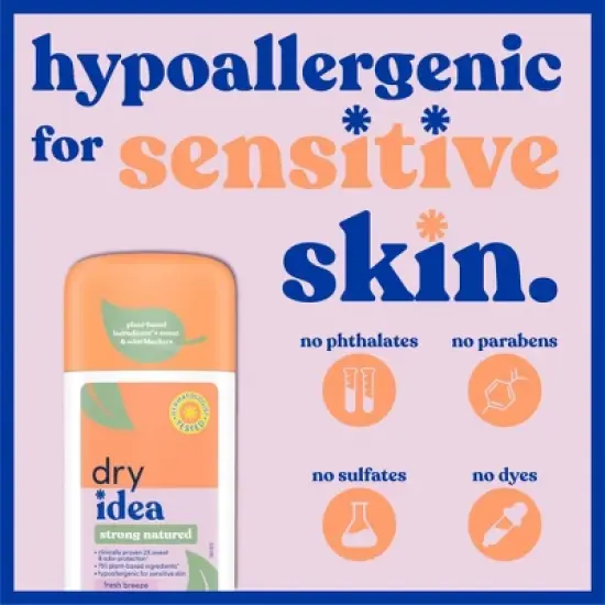 Dry Idea Plant Based Invisible Solid Antiperspirant & Deodorant for Women - Fresh Breeze - 2.6oz image {2}