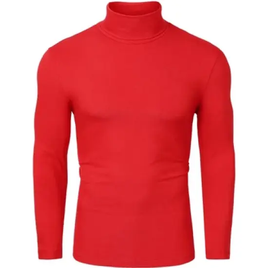 Lars Amadeus Men's Pullover Turtle Neck Long Sleeves Stretchy Slim Fit Tops image {10}