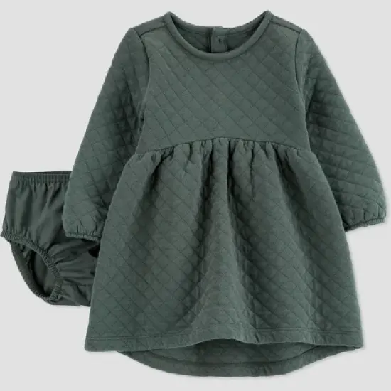 Carter's Just One You&reg;️ Baby Girls' Quilted Dress - Green image {4}