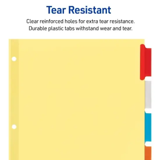Avery Insertable 5-Tab Dividers, Multicolor Tabs (12-Pack of 81000) image {5}