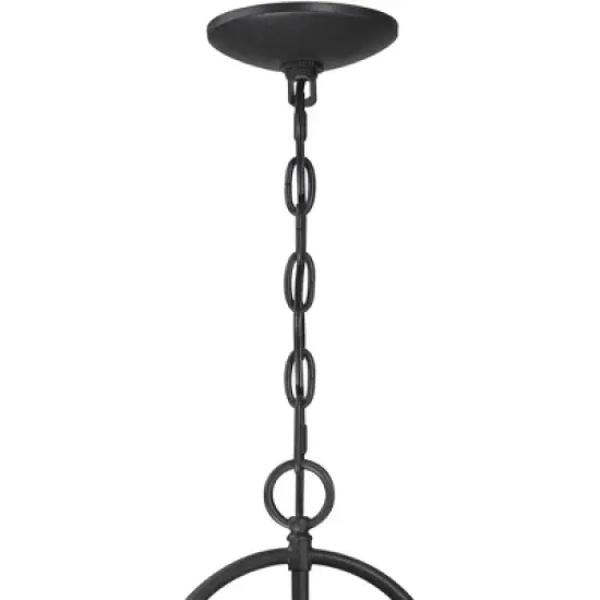 John Timberland Modern Outdoor Ceiling Light Hanging Black 15" Cylindrical Glass for Exterior House Porch Patio Deck image {2}
