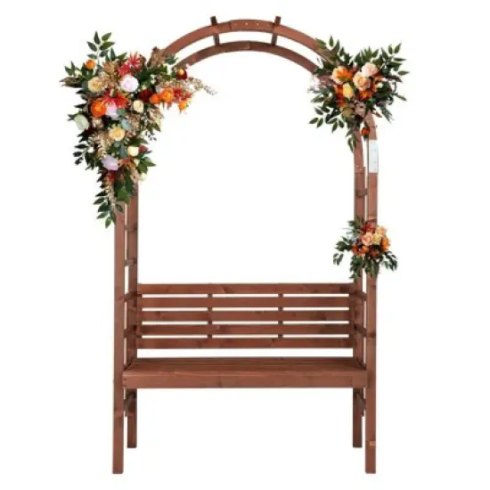 Karl Home 47.6'' W x 18.5'' D Outdoor Solid Wood Arbor with Bench image {5}