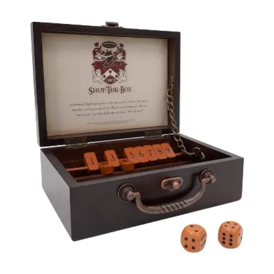 Front Porch Classics Circa Shut the Box Board Game: Math Focus, 20-60 Min Play, Includes Dice & Instructions image {2}
