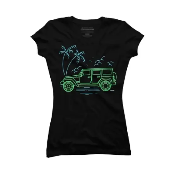Junior's Design By Humans Summer Off-road Trip To The Beach By donipacoceng T-Shirt image {2}