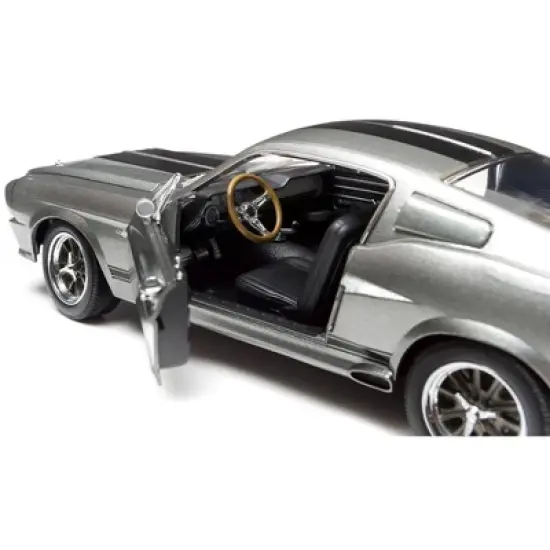 1967 Ford Mustang Custom "Eleanor" Gray Met. w/Black Stripes "Gone in 60 Seconds" (2000) Movie 1/18 Diecast Model by Greenlight image {2}