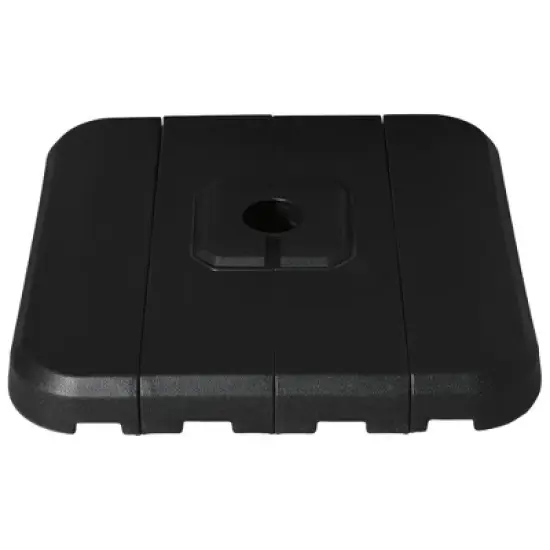 Outsunny 4 Pieces Square Patio Umbrella Base Stand, Outdoor Cantilever Offset Umbrella Weights, 198lb Capacity Water or 286lb Capacity Sand, Black image {3}