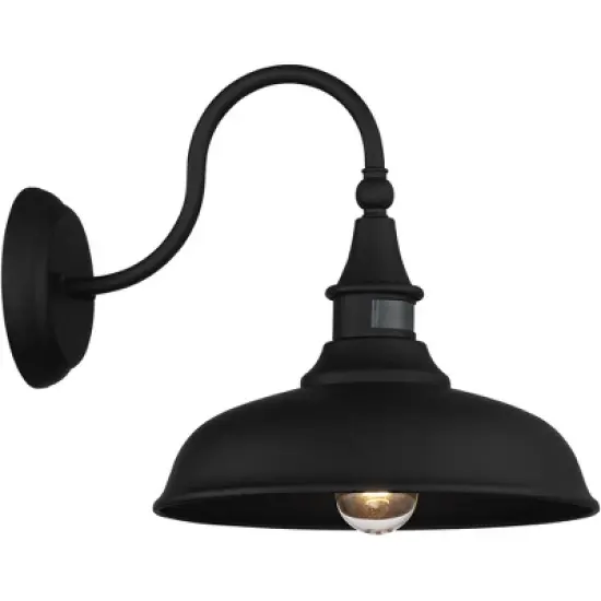 John Timberland Gough Rustic Industrial Farmhouse Outdoor Barn Light Fixture Texturized Black Dusk To Dawn Motion Sensor Dark Sky 12 1/2" for Exterior image {5}