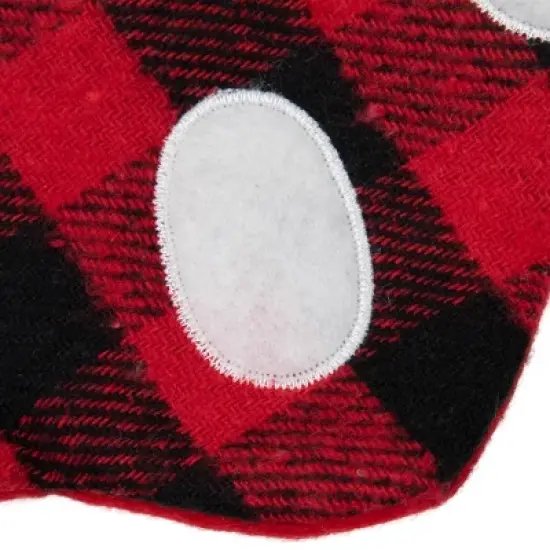 Northlight 15.5" Red and Black Buffalo Plaid Pet Embroidered Christmas Stocking image {4}