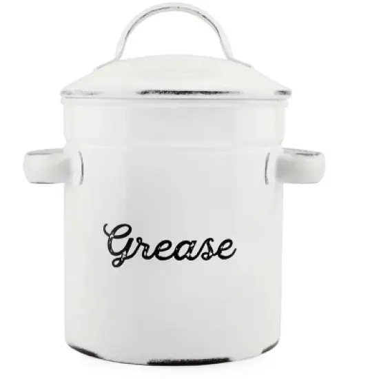Auldhome Design-Enamelware Grease Container with Strainer (3.25 Cup Capacity) image {3}