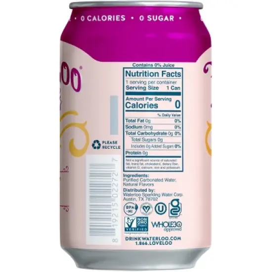 Waterloo Raspberry Nectarine Sparkling Water - 8pk/12 fl oz Cans image {2}