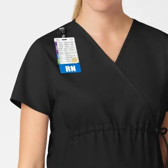 Wink WonderWORK Maternity Mock Wrap Scrub Top image {4}