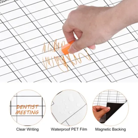 Unique Bargains Magnetic Dry Erase Planning Board White image {3}
