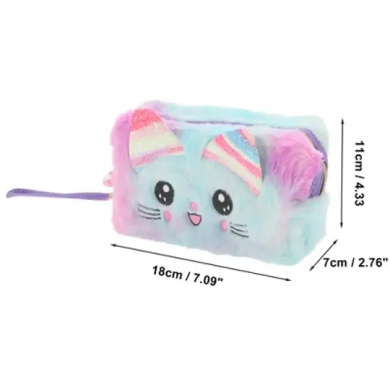 Unique Bargains Women's Portable Cute Cat Makeup Bag 1 Pc image {1}