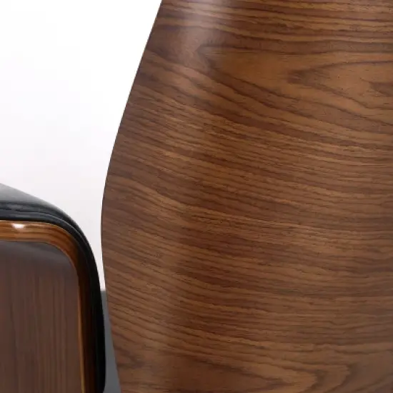 Cannonade Mid-Century Modern Swivel Office Chair Black/Walnut - Christopher Knight Home image {7}