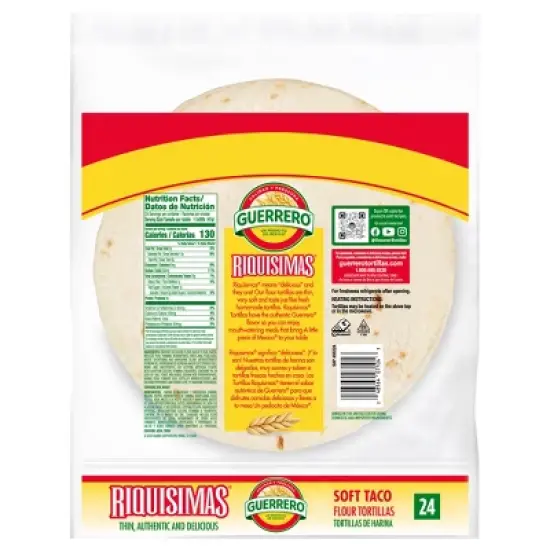 Guerrero Taco Size Soft Riquisimas Flour Tortillas - 24ct/35oz image {1}