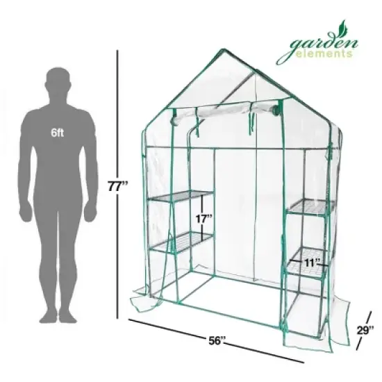 Garden Elements Personal Plastic Indoor Standing Greenhouse, Frost Protection image {5}