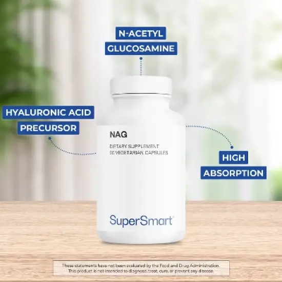 SuperSmart NAG Supplement 1500mg per Day (N-Acetyl Glucosamine) - High Absorption Glucosamine Sulfate | Non-GMO & Gluten Free - 90 Vegetarian Capsules image {2}