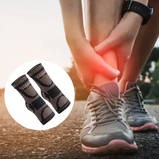 Unique Bargains Ankle Brace Achilles Tendon Support Ankle Compression Sleeve Socks 1 Pair image {2}