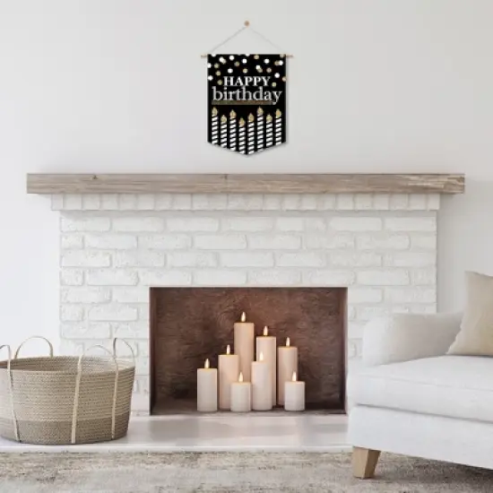 Big Dot of Happiness Adult Happy Birthday - Gold - Outdoor Home Decorations - Double-Sided Birthday Party Garden Flag - 12 x 15.25 inches image {6}