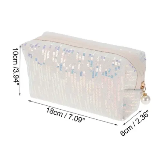 Unique Bargains Women Durable Fashionable Sequin Makeup Bag 1 Pc image {2}
