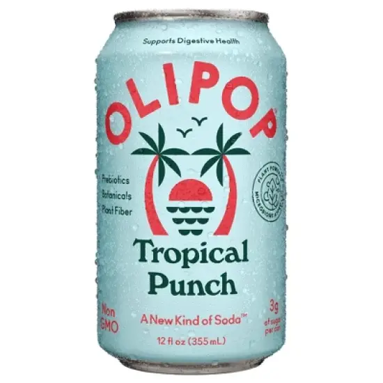 OLIPOP Tropical Punch Prebiotic Soda - 12 fl oz Can image {7}