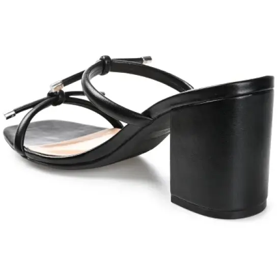 Journee Collection Womens Jessa Tru Comfort Foam Open Square Toe Block Heel Sandals Black 10 image {6}