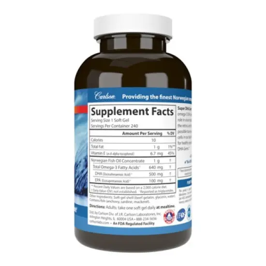 Carlson - Super DHA Gems, 500 mg DHA, Norwegian, Wild Caught, Sustainably Sourced image {2}