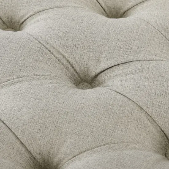 Jennifer Taylor Home Petra Tufted Oval Accent Bench, Taupe Polyester image {2}