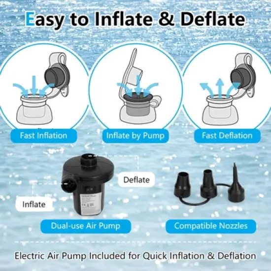 Tangkula 4-6 Persons Inflatable Flamingo Floating Island w/ Inner Loop & Floating Mat Blow-up Party Floatie with Electric Air Pump & 6 Cup Holders image {3}