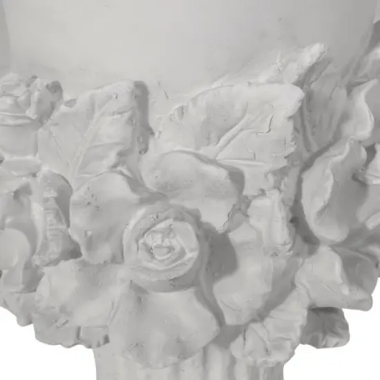 GDFStudio Silber Outdoor Traditional Roman Chalice Garden Urn Planter with Floral Accents image {5}