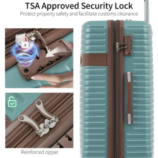 3/4 PCS ABS Lightweight Hard Shell Luggage Set with Spinner Wheels and TSA Lock - ModernLuxe image {4}