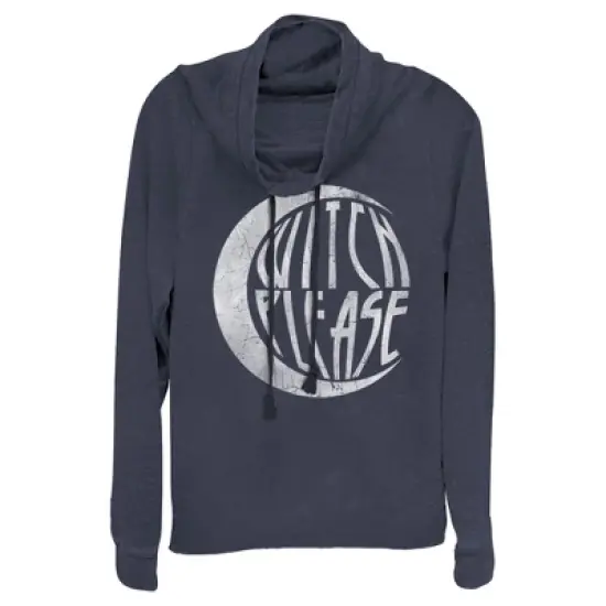 Junior's CHIN UP Halloween Witch Please Cowl Neck Sweatshirt image {4}