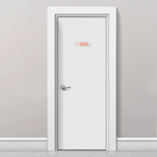 Unique Bargains Acrylic Self-Adhesive Decor Please Use Other Door Left Arrow Sign image {3}