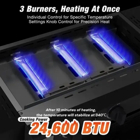 WARMOUNTS 23" Portable Gas Griddle BBQ Grill Perfect for Outdoor Gathering image {5}