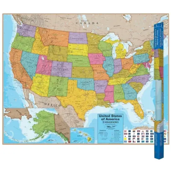 Hemispheres&reg; Blue Ocean Series USA Laminated Wall Map, 38" x 48" image {2}