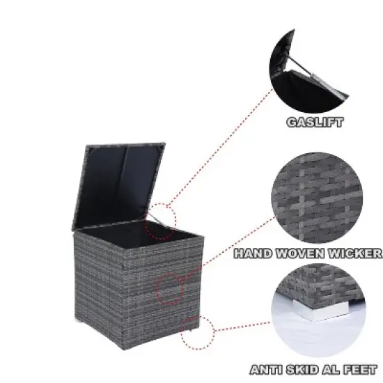 Isabel 8-Piece All-Weather Rattan Patio Sectional Sofa Set with One Storage Box Under Seat, Outdoor Furniture - Maison Boucle image {4}