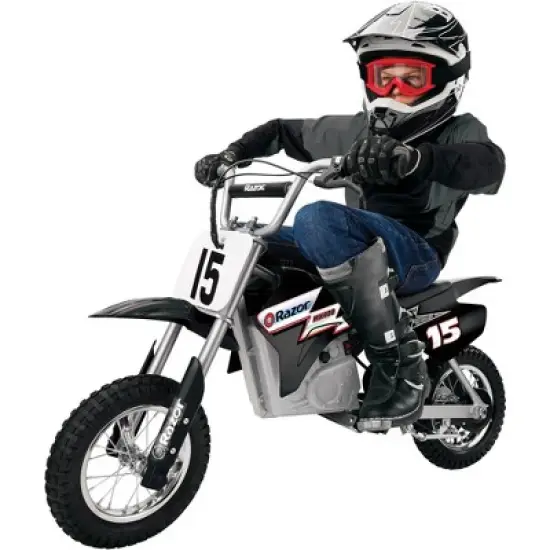 Razor MX400 Dirt Rocket Kids Ride On 24V Electric Toy Motocross Motorcycle Dirt Bike, Speed 14 MPH, for Kids Ages 13+ or 140 Pounds Max Weight, Black image {4}