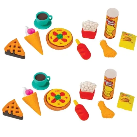 Fun Snack Attack II 3D Erasers (18 Pack) - Pizza, Ice Cream, Fries & More image {3}