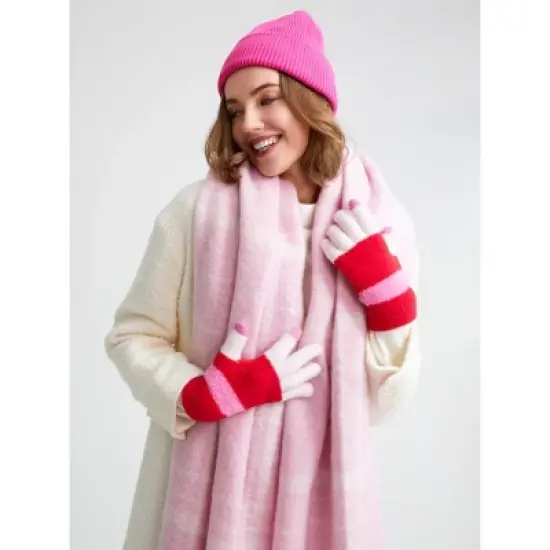 Shiraleah Light Pink Isadora Plaid Scarf image {1}